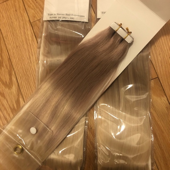 18” 4 PACK #18/60 Blonde HUMAN HAIR TAPE INS *NWT